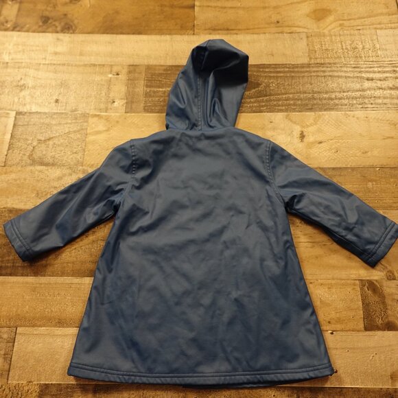 Hatley Girls' Classic Rain Jacket Size 3 Blue with Red Stripe Lining - Picture 4 of 9